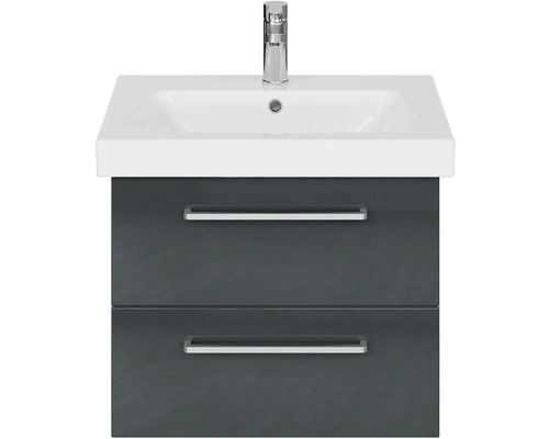 Skříňka pod umyvadlo se dvěma zásuvkami a umyvadlem na desku s baterií