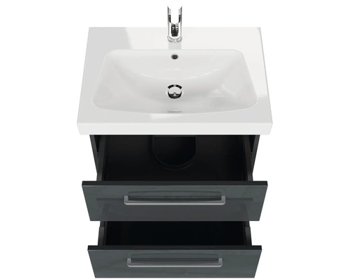 Umyvadlová skříňka se dvěma zásuvkami a umyvadlem na desku