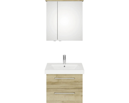 Koupelnový set s umyvadlem, skříňkou pod umyvadlo a zrcadlovou skříňkou