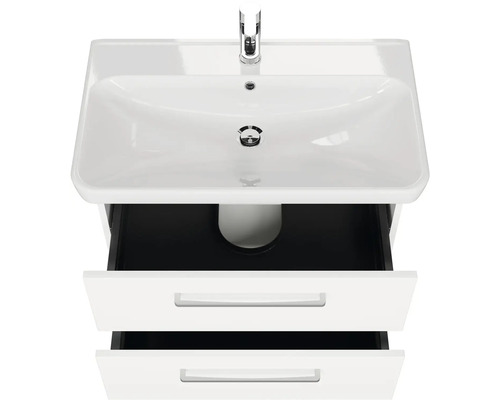 Umyvadlo se dvěma zásuvkami a armaturou