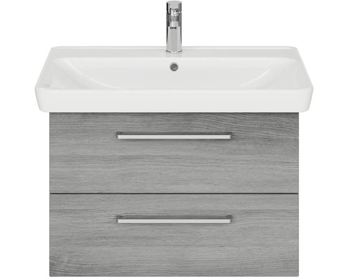 Umyvadlo se dvěma zásuvkami a baterií