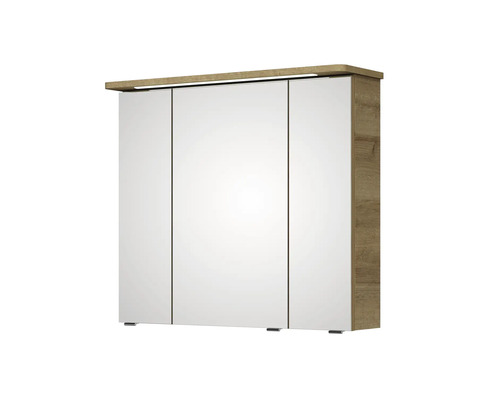 Zrcadlová skříňka se třemi dvířky a osvětlením