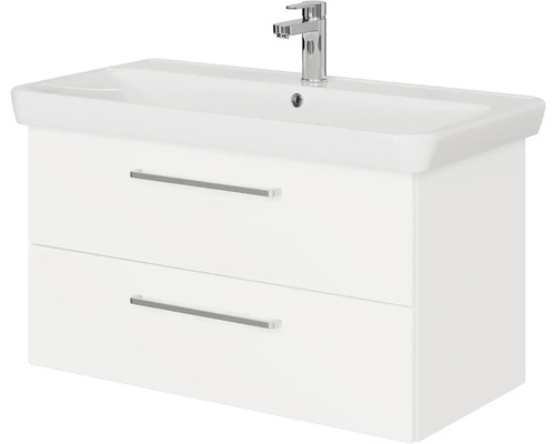 Umyvadlová skříňka se dvěma zásuvkami a baterií