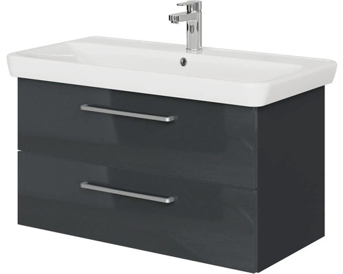 Skříňka pod umyvadlo se dvěma zásuvkami, umyvadlo na desku a vodovodní baterie