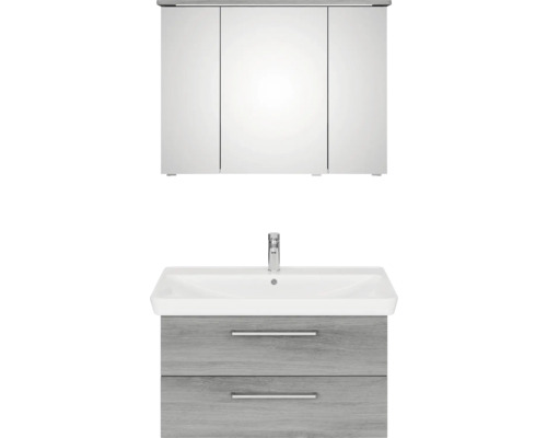 Koupelnový set s umyvadlovou skříňkou, umyvadlem a zrcadlovou skříňkou