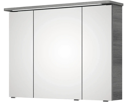 Zrcadlová skříňka se třemi dvířky a osvětlením do koupelny