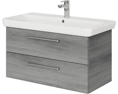 Skříňka pod umyvadlo se dvěma zásuvkami a umyvadlem na desku