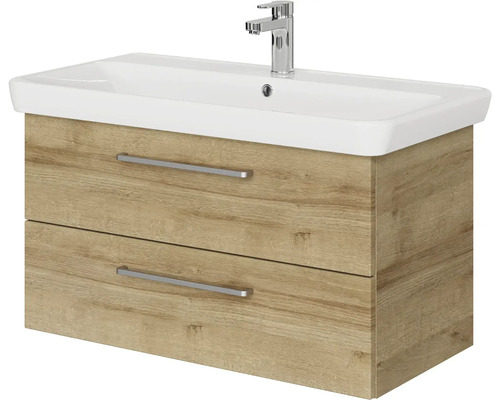 Skříňka pod umyvadlo se dvěma zásuvkami a armaturou