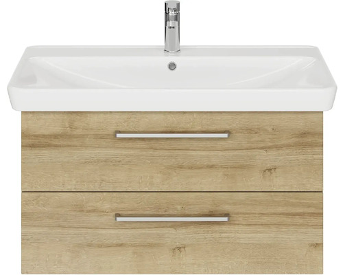 Umyvadlová skříňka se dvěma zásuvkami a umyvadlem na desku