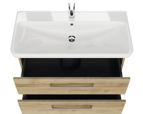 Skříňka pod umyvadlo se dvěma zásuvkami a umyvadlem