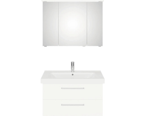 Umyvadlo se skříňkou a zrcadlovou skříňkou do koupelny