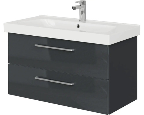 Umyvadlo se skříňkou, keramické umyvadlo a dvě zásuvky