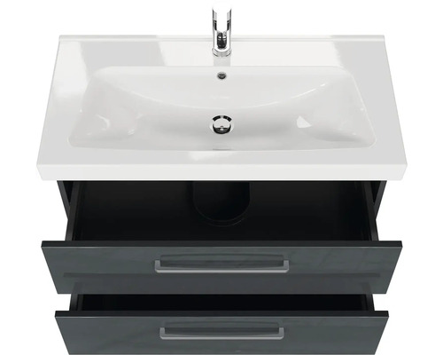 Umyvadlová skříňka se dvěma zásuvkami a umyvadlem na desku