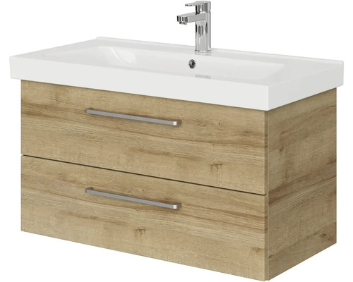 Skříňka pod umyvadlo se dvěma zásuvkami a umyvadlem na desku