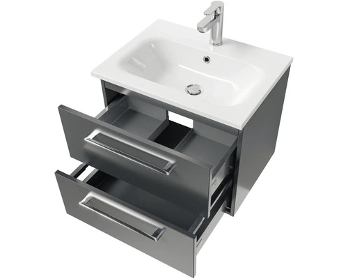 Skříňka pod umyvadlo se dvěma zásuvkami a umyvadlem na desku