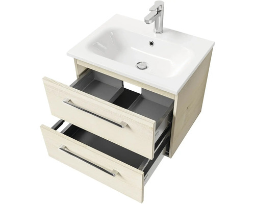 Skříňka pod umyvadlo se dvěma zásuvkami a umyvadlem na desku