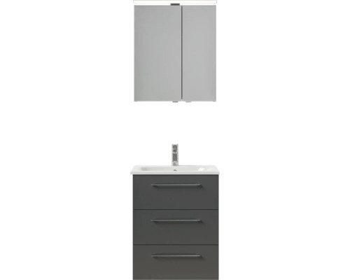 Umyvadlová skříňka se třemi zásuvkami, umyvadlovou deskou a zrcadlová skříňka se dvěma dvířky