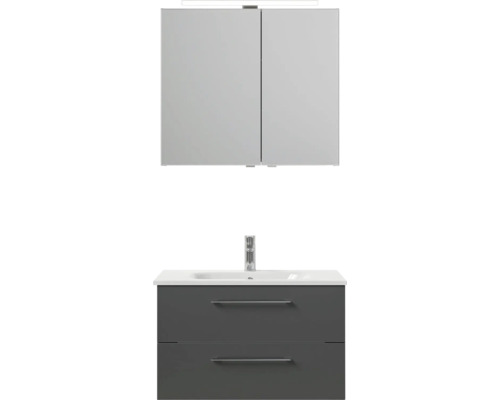 Skříňka pod umyvadlo s umyvadlem a zrcadlová skříňka do koupelny