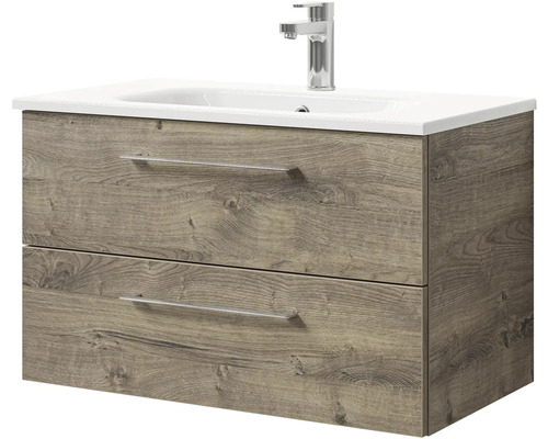 Skříňka pod umyvadlo se dvěma zásuvkami a umyvadlem na desku