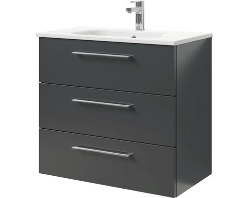 Skříňka pod umyvadlo se třemi zásuvkami a umyvadlem na desku