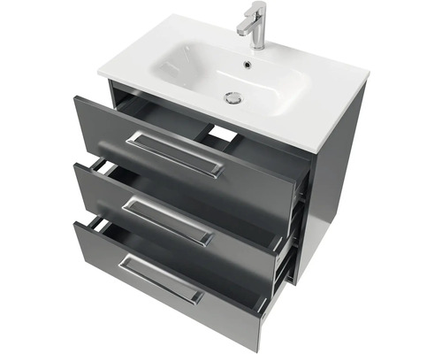 Skříňka pod umyvadlo se třemi zásuvkami a umyvadlem