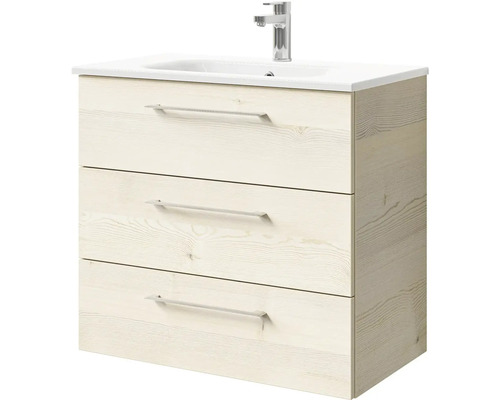 Skříňka pod umyvadlo se třemi zásuvkami a umyvadlem na desku