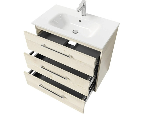 Skříňka pod umyvadlo se třemi zásuvkami a umyvadlem