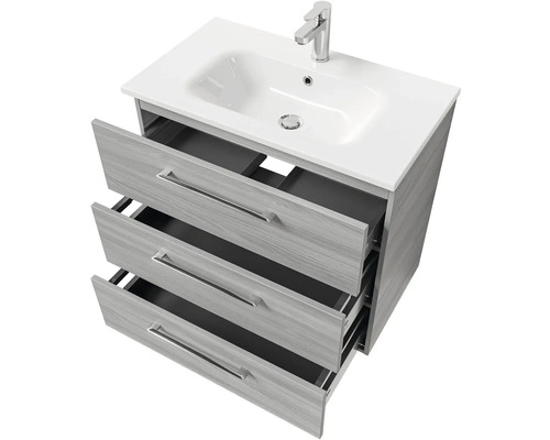 Skříňka pod umyvadlo se třemi zásuvkami, umyvadlem a baterií