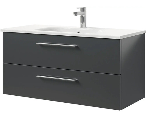 Skříňka pod umyvadlo se dvěma zásuvkami, umyvadlem a vodovodní baterií