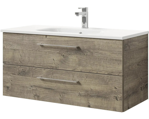 Skříňka pod umyvadlo se dvěma zásuvkami a umyvadlem na desku