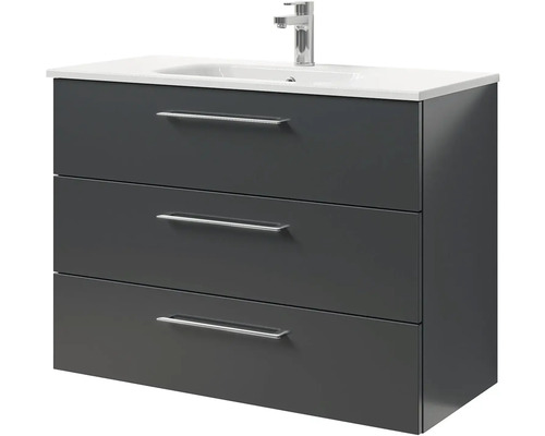 Skříňka pod umyvadlo se třemi zásuvkami, umyvadlem a baterií do koupelny