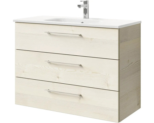 Skříňka pod umyvadlo se třemi zásuvkami, umyvadlem a vodovodní baterií