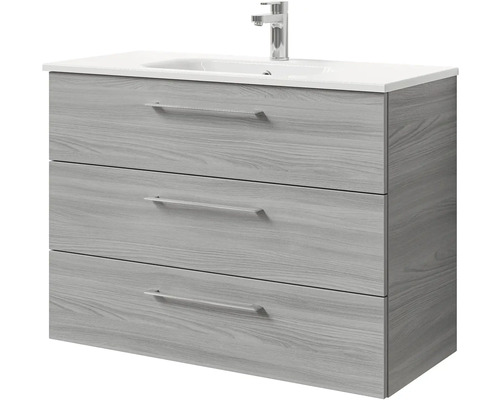 Skříňka pod umyvadlo se třemi zásuvkami a umyvadlem na desku