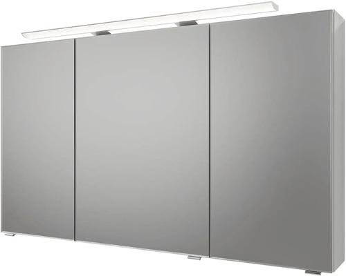 Zrcadlová skříňka se třemi dvířky a integrovaným osvětlením