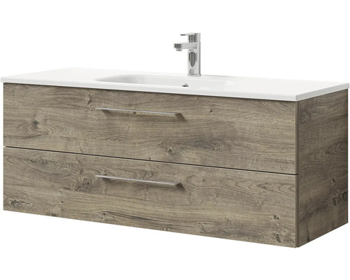 Skříňka pod umyvadlo se dvěma zásuvkami, umyvadlem a baterií