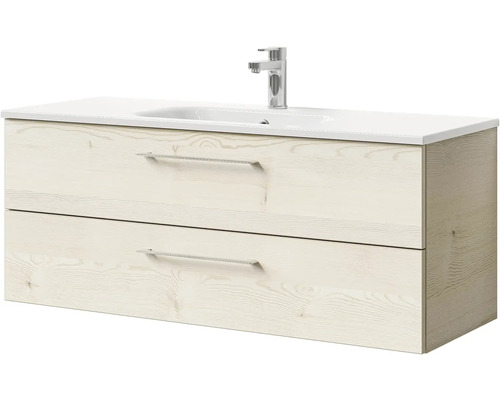 Skříňka pod umyvadlo se dvěma zásuvkami, keramické umyvadlo a armatura