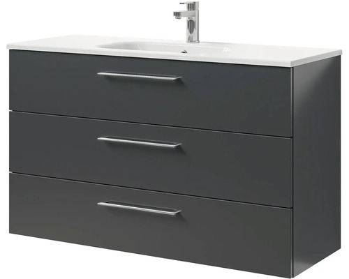 Skříňka pod umyvadlo se třemi zásuvkami, umyvadlo a baterie