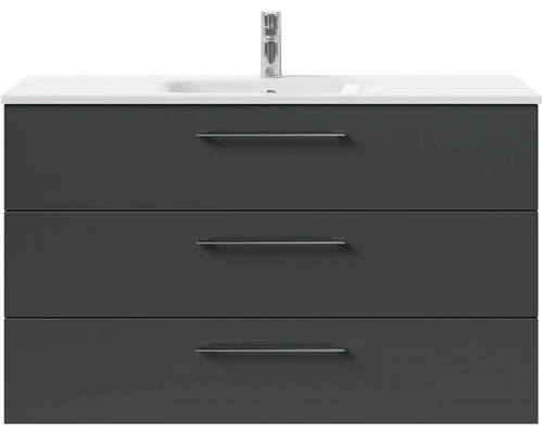 Skříňka pod umyvadlo se třemi zásuvkami a umyvadlem na desku