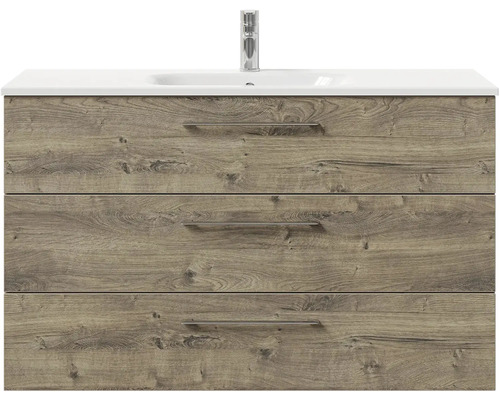 Skříňka pod umyvadlo se třemi zásuvkami a umyvadlem