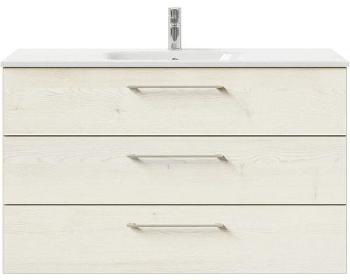 Skříňka pod umyvadlo se třemi zásuvkami a umyvadlem na desku