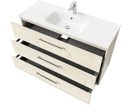 Skříňka pod umyvadlo se třemi zásuvkami a umyvadlem