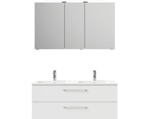 Umyvadlo se skříňkou a zrcadlová skříňka do koupelny