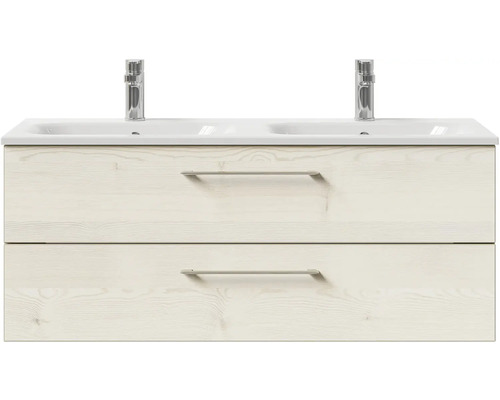 Skříňka pod umyvadlo se dvěma umyvadly a dvěma zásuvkami