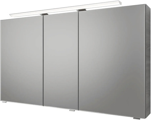 Zrcadlová skříňka se třemi dvířky a integrovaným osvětlením