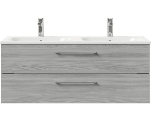 Skříňka pod umyvadlo se dvěma zásuvkami a dvojitým umyvadlem