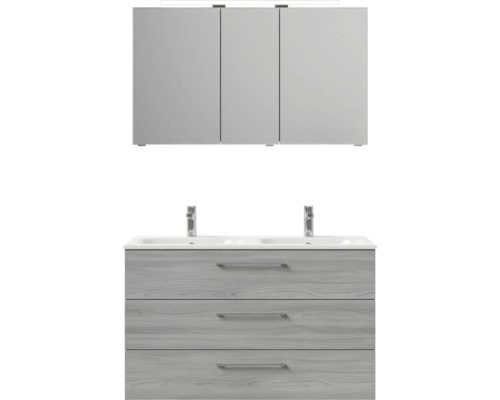 Sestava koupelnového nábytku se zrcadlovou skříňkou a skříňkou pod umyvadlo