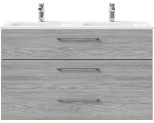 Umyvadlová skříňka se třemi zásuvkami a dvěma bateriemi