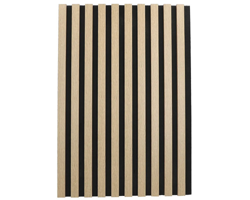 Dřevěný panel s dřevěnými lamelami na nosné desce