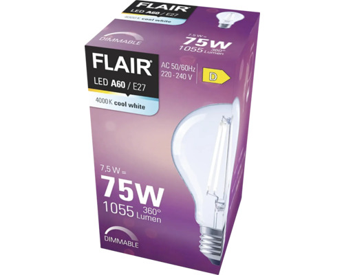 Balení stmívatelné LED žárovky Flair A60 E27