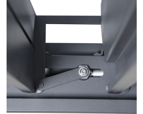 Detailní pohled na nastavovací mechanismus lamelového zastřešení